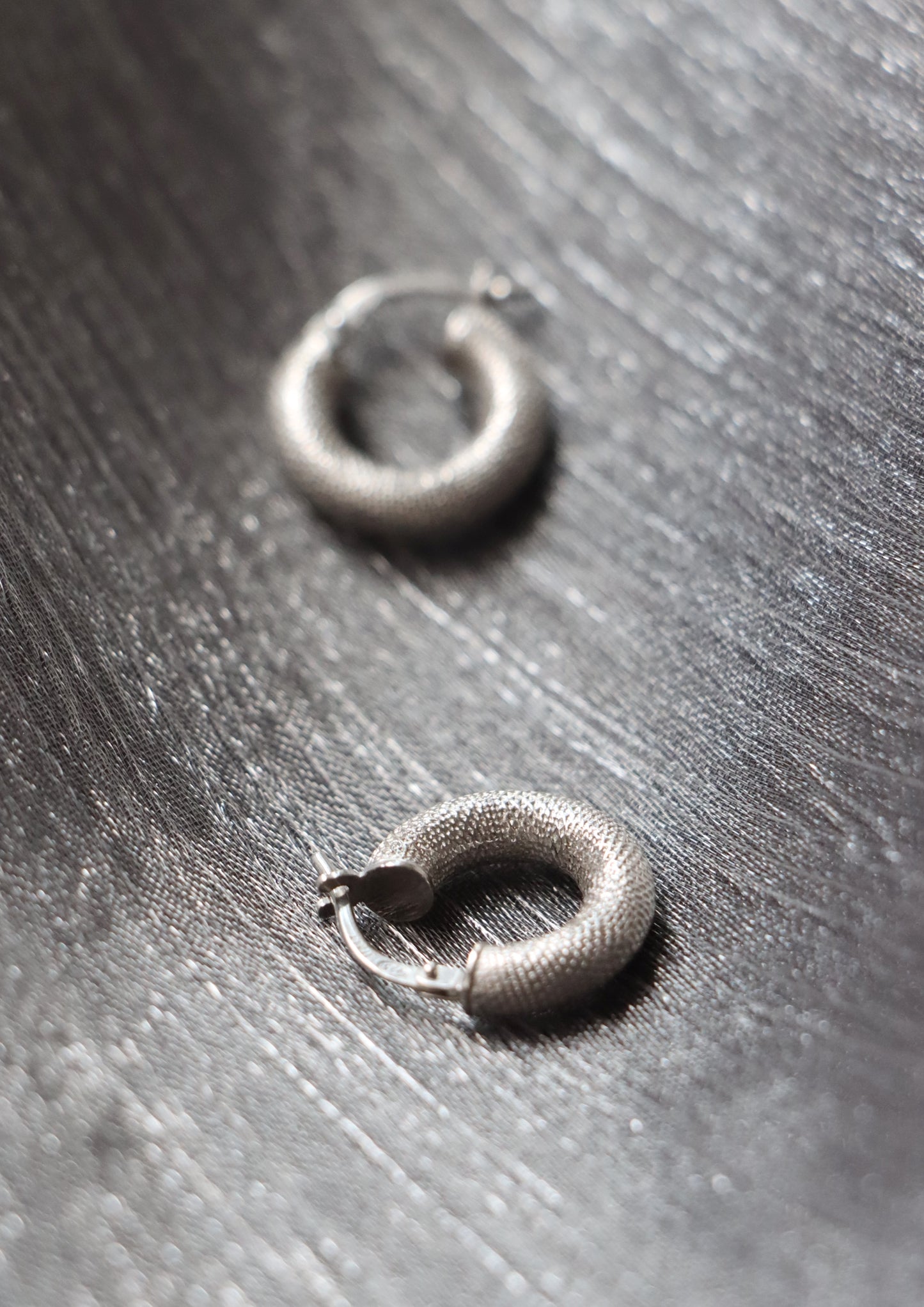 Beehive Hoop In Silver