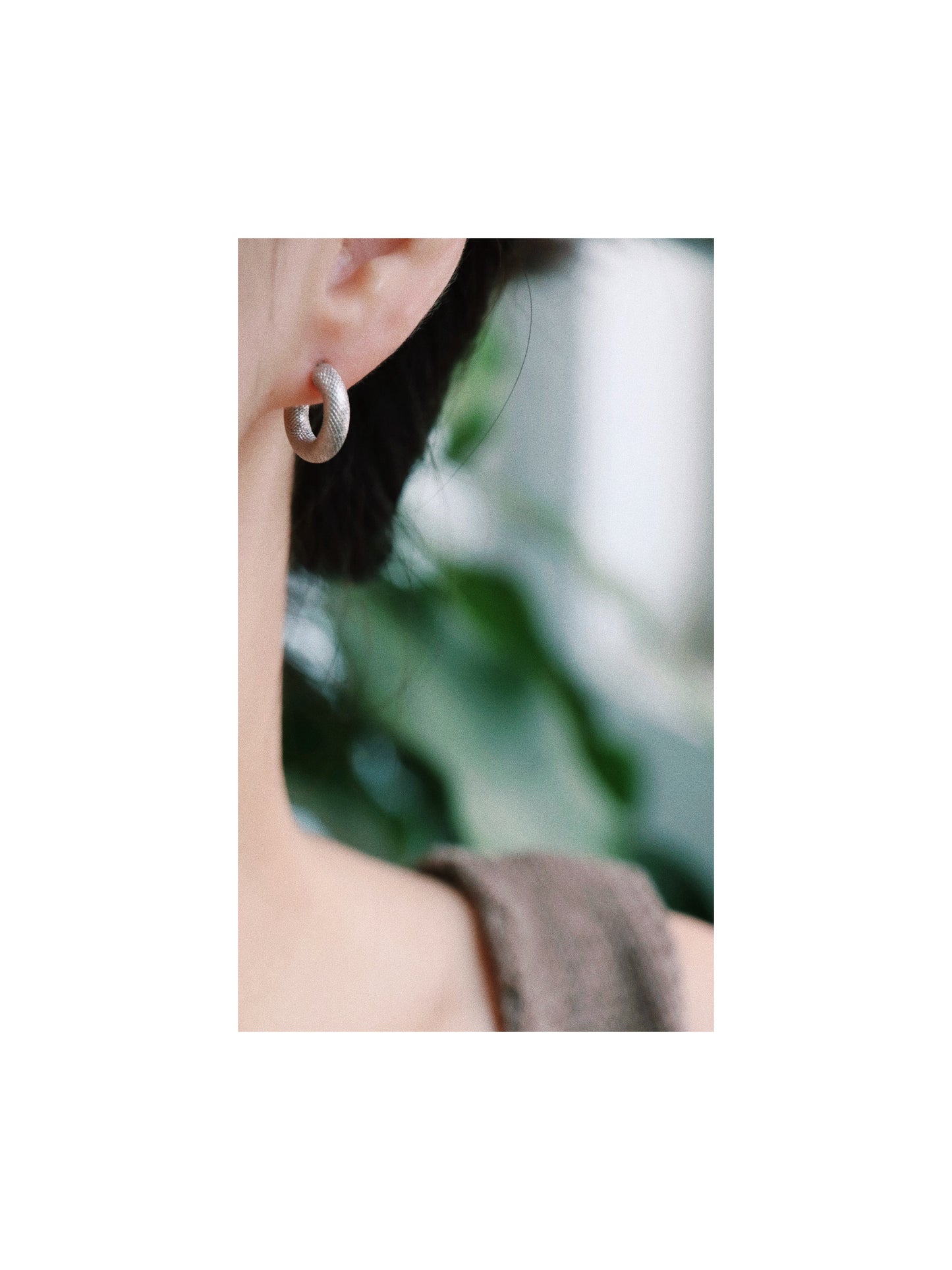 Beehive Hoop In Silver