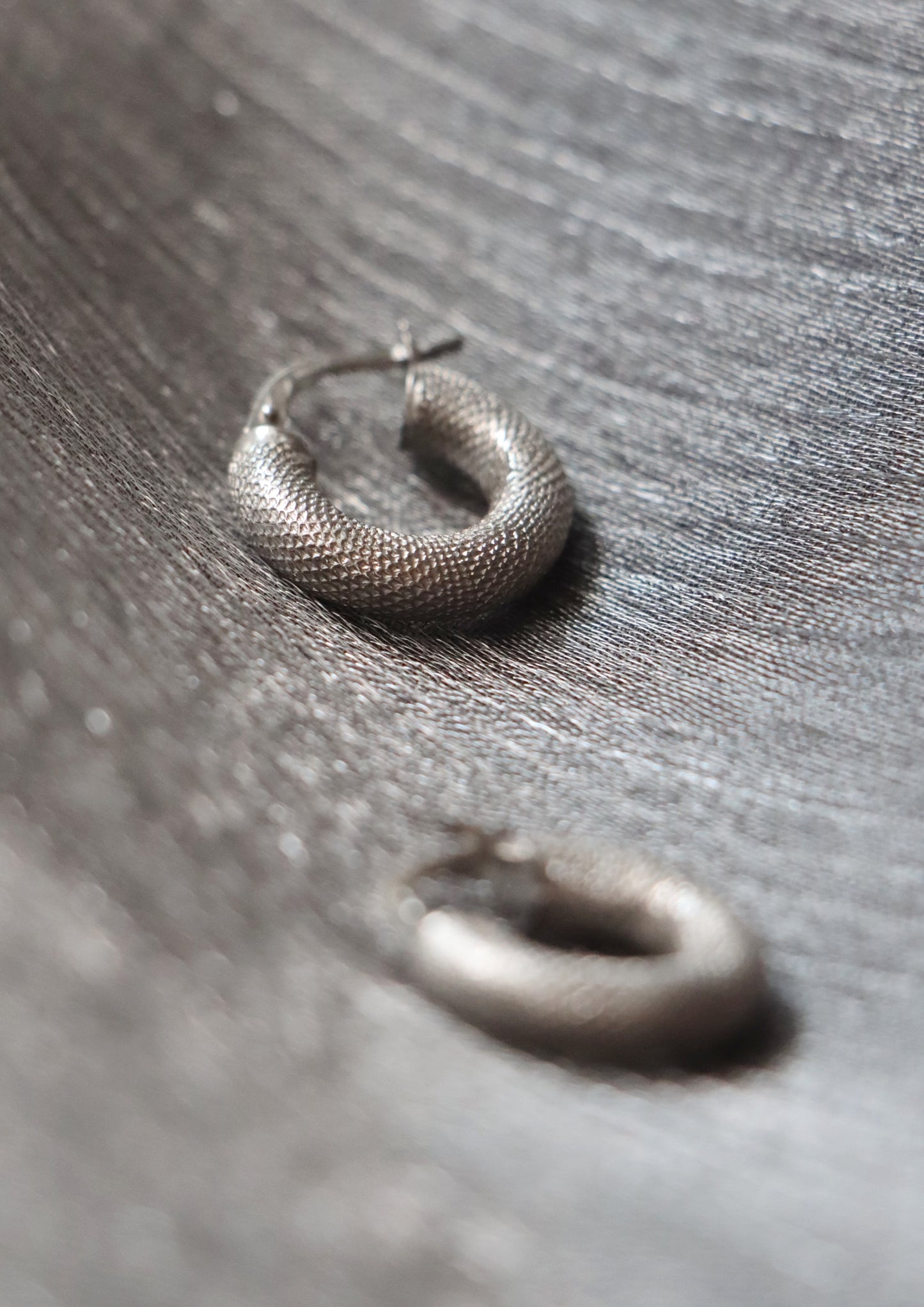 Beehive Hoop In Silver