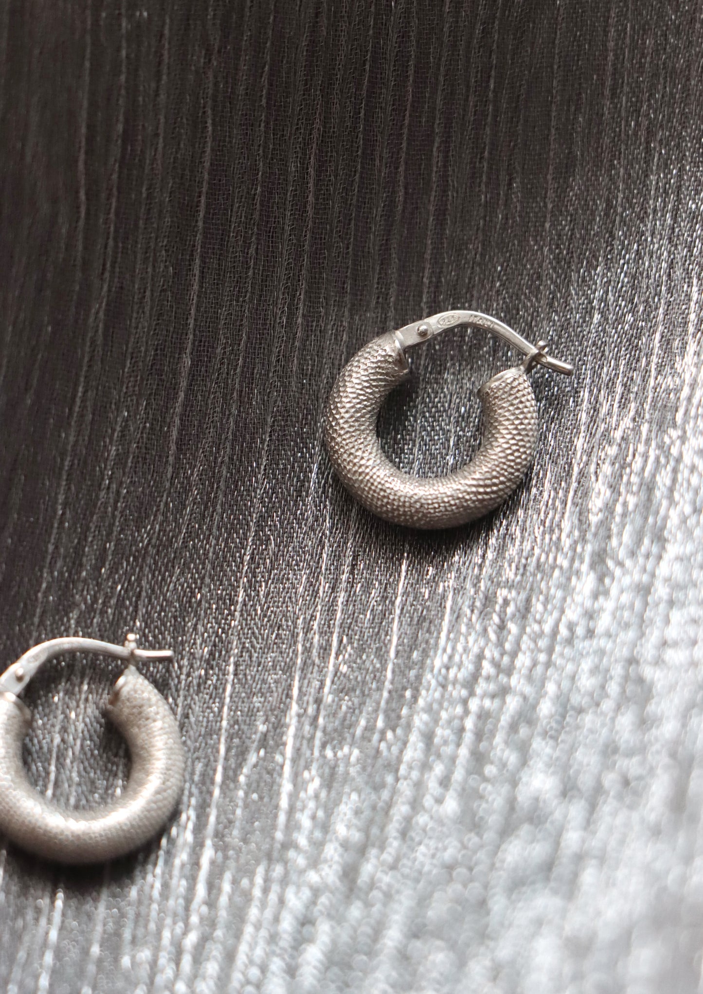 Beehive Hoop In Silver